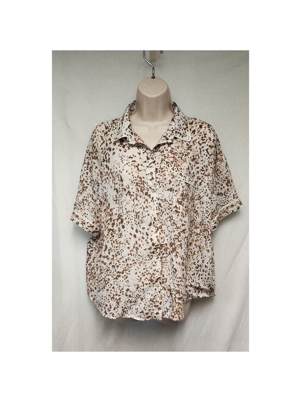 Star Above Brown Leopard Print Sleepwear Set Size XXL